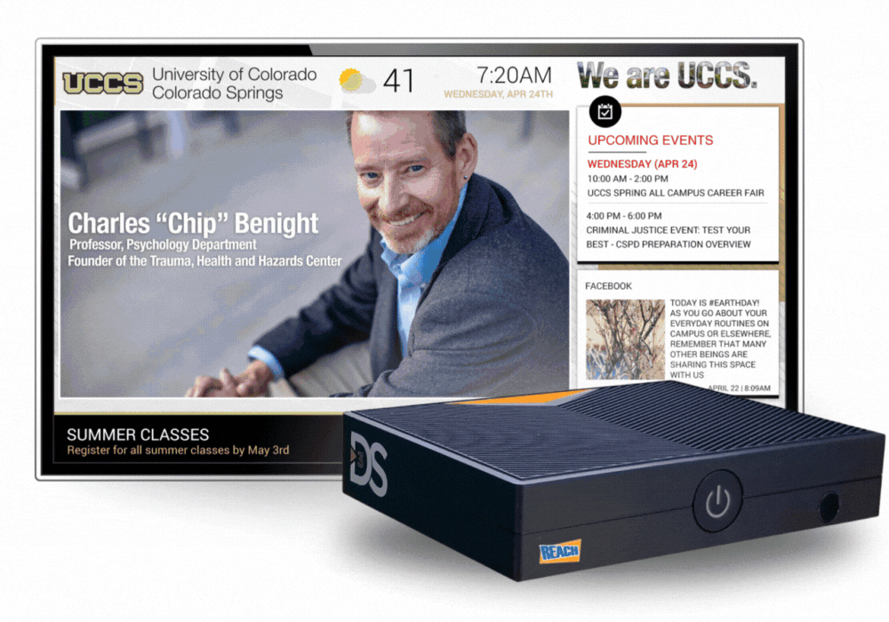 DS3 player digital signage slideshow, Reach Media Network