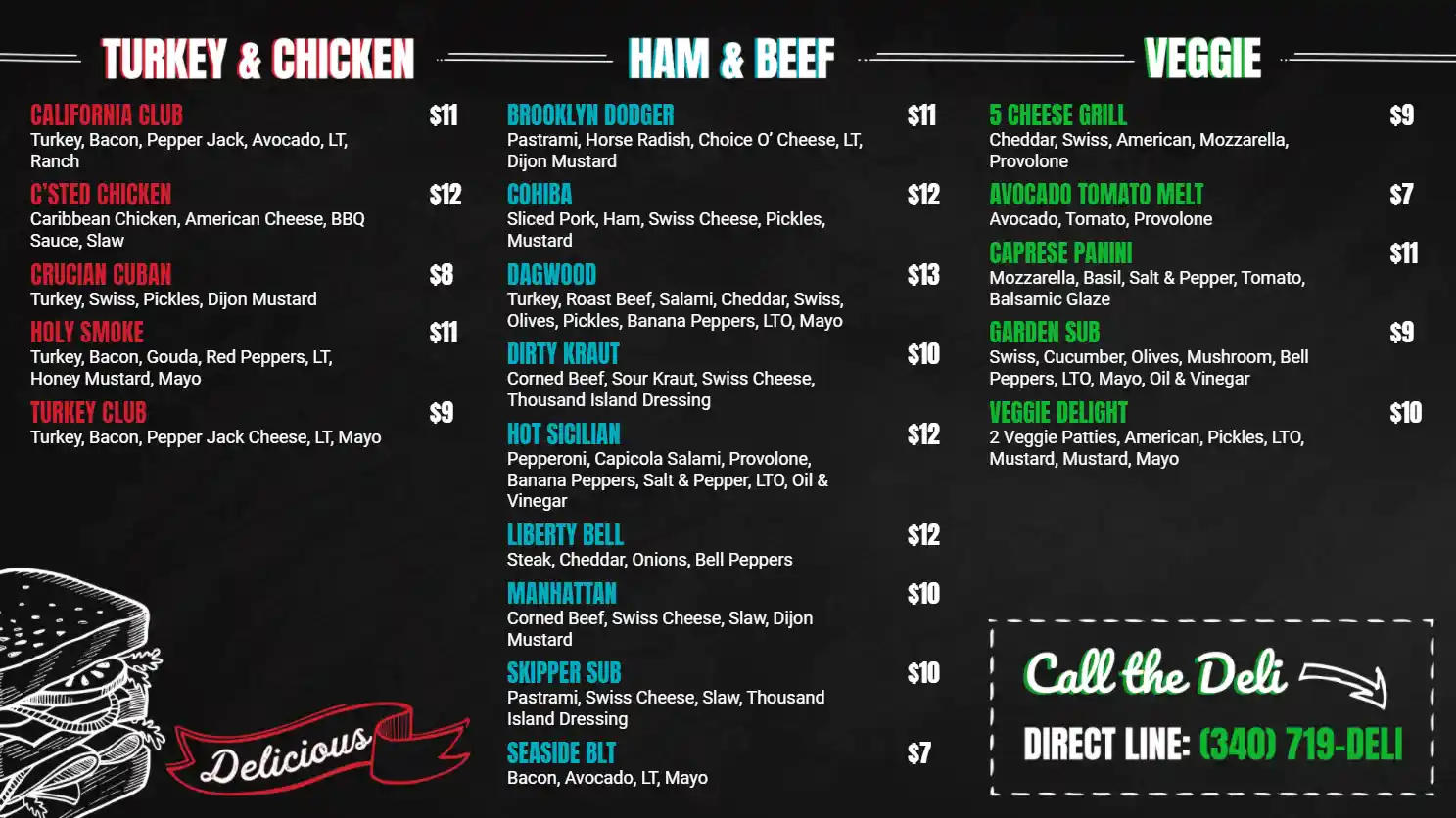 Seaside Market and Deli digital signage menu board from Reach Media Network digital signage