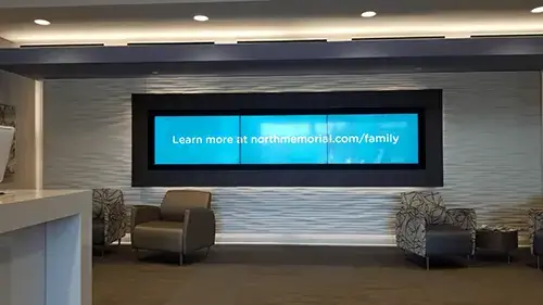 digital signage software for tv video wall from Reach Media Network at North Memorial Health